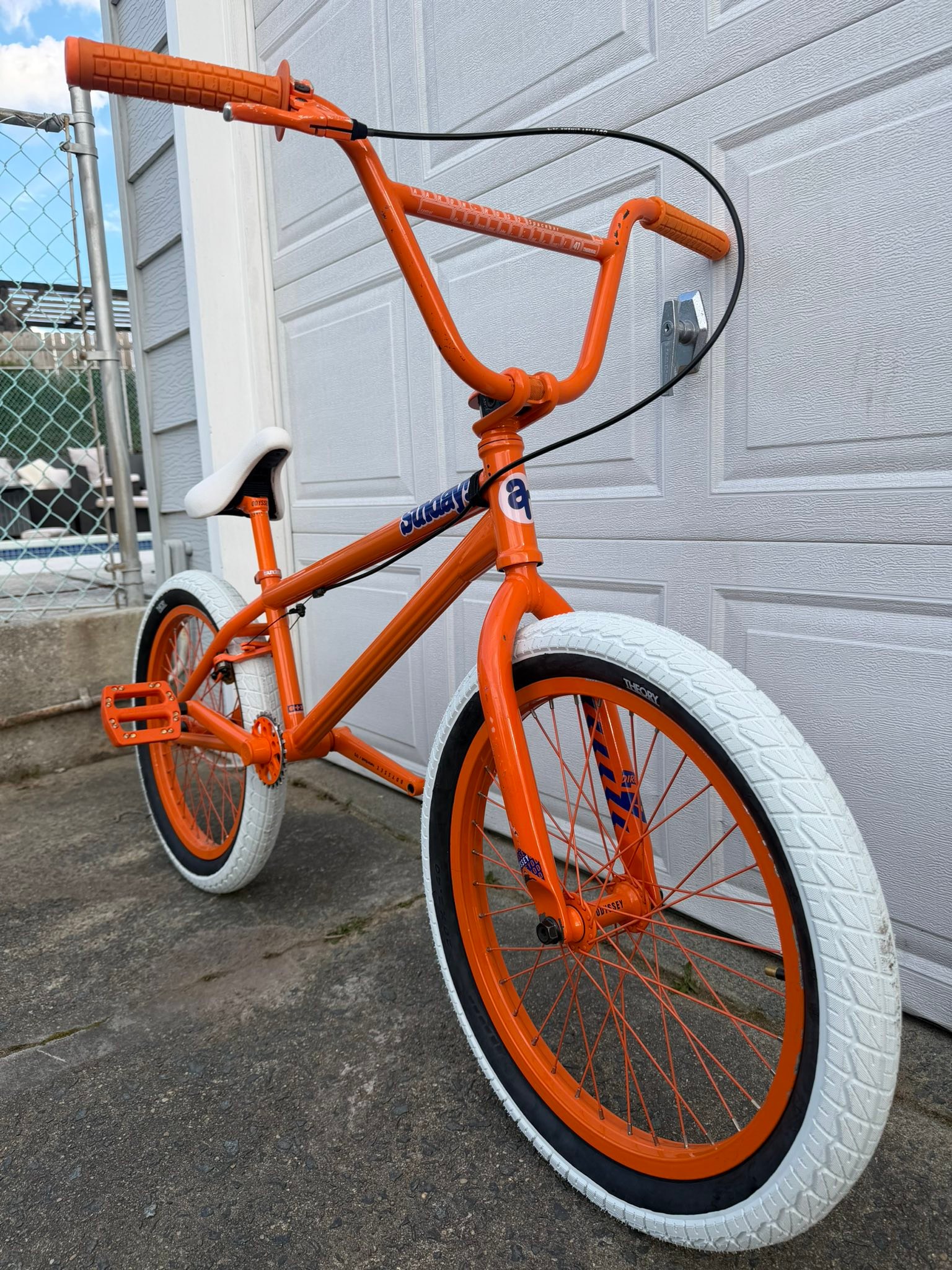 G-Sport wheels for orange BMX build with keyboard tires and