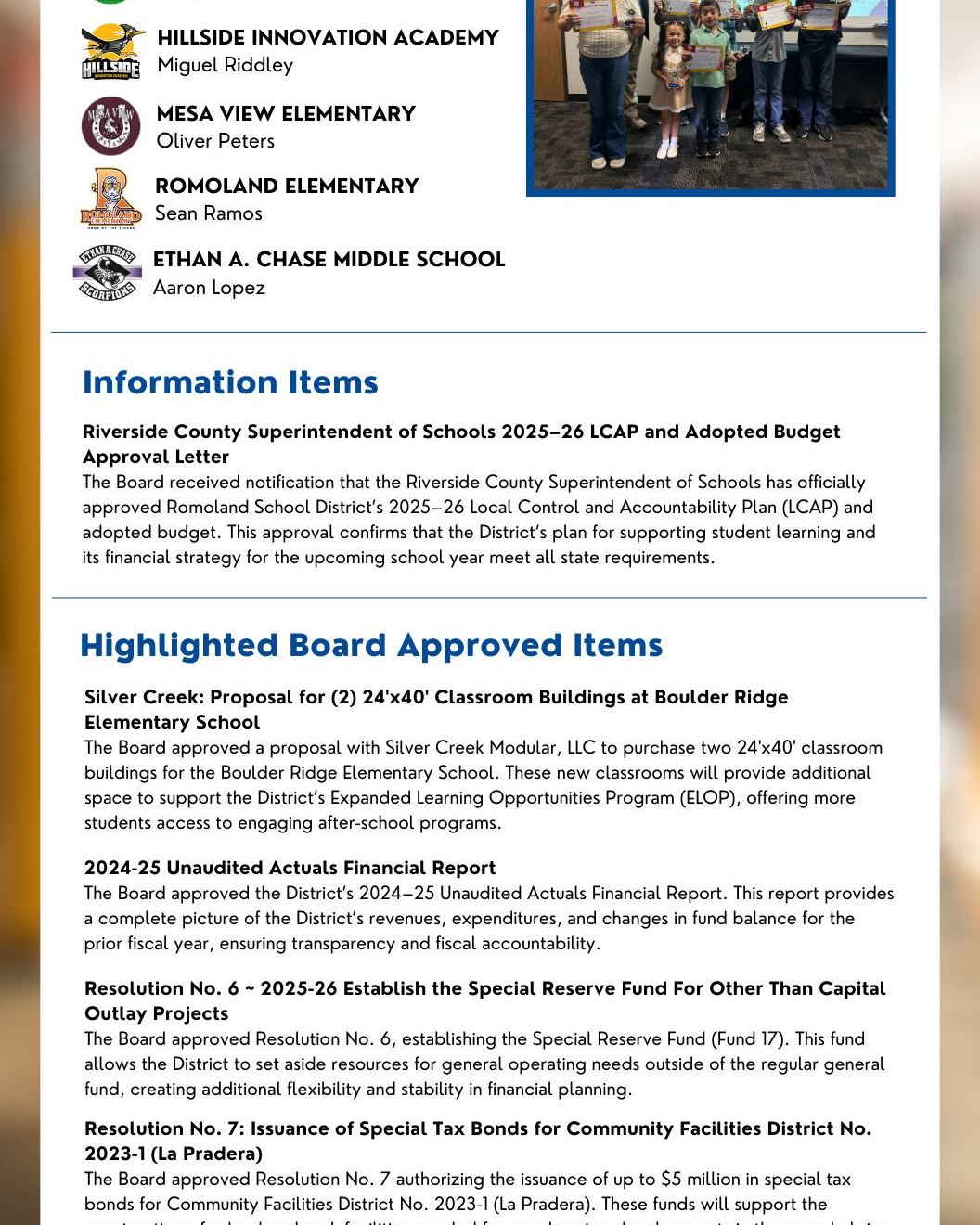 Romoland School District added... - Romoland School District