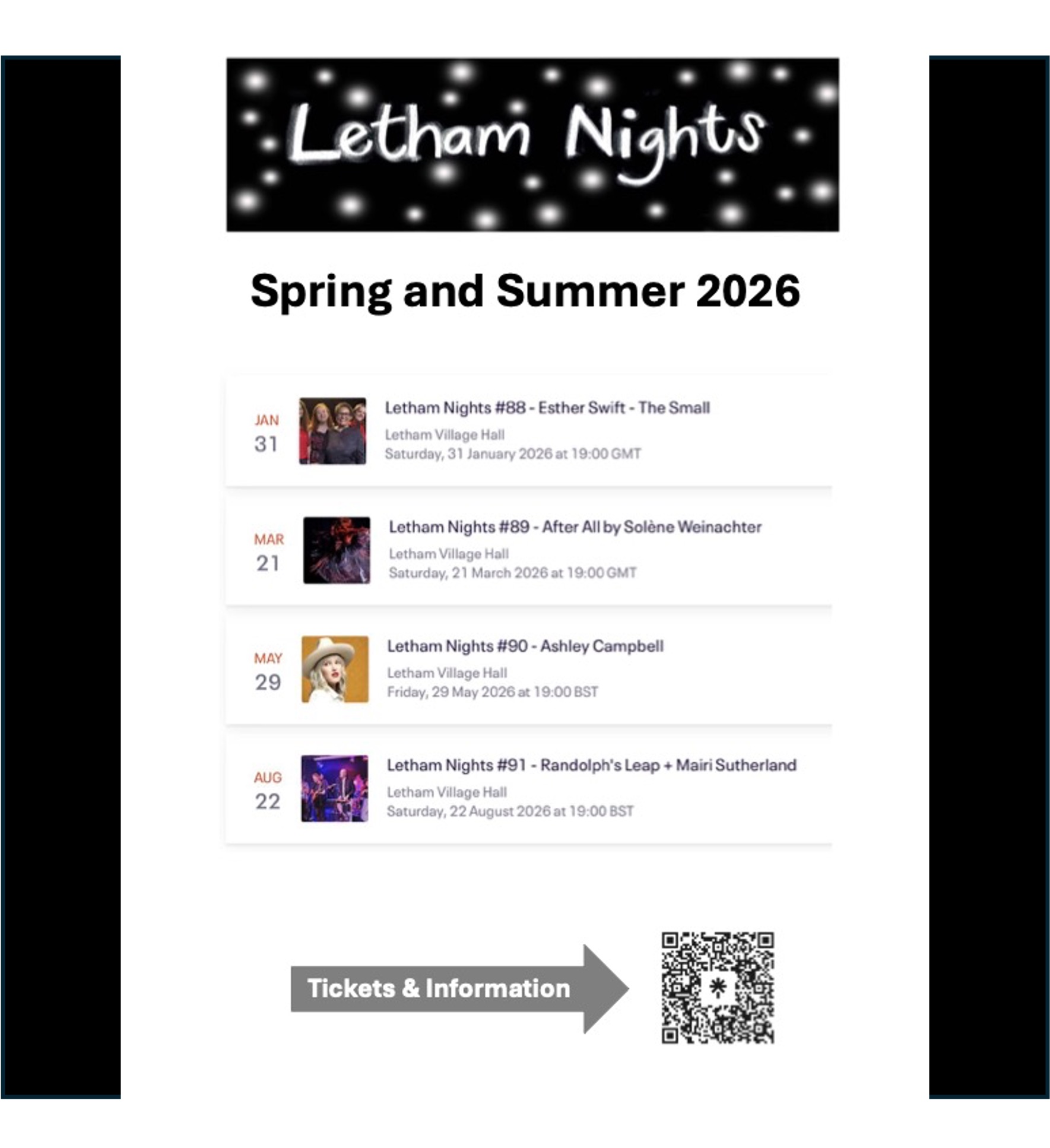 Letham - What a stunning set of shows for 2026! All on sale now so get ...