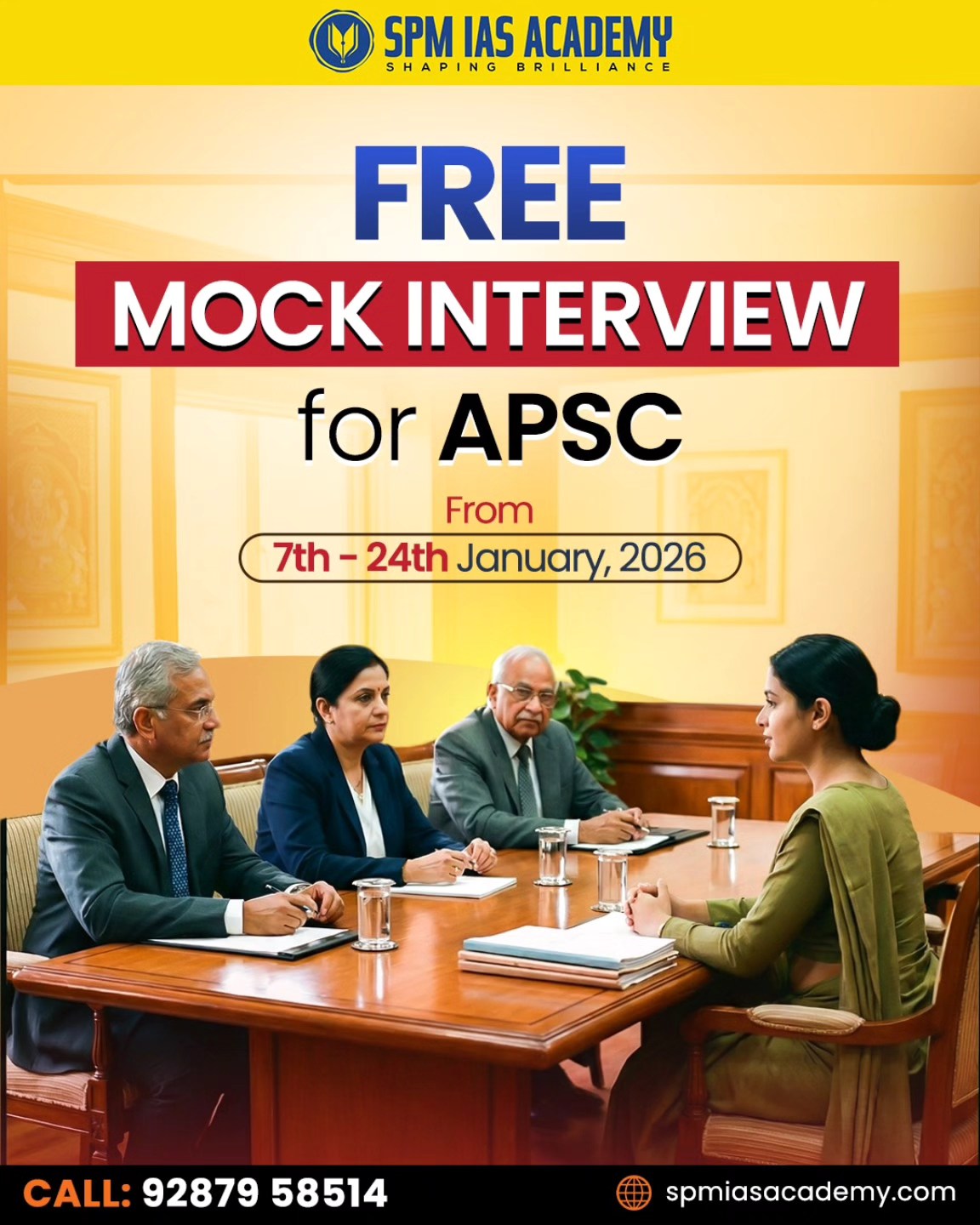 SPM IAS Academy - 🎯 FREE MOCK INTERVIEW FOR APSC The APSC... | Facebook