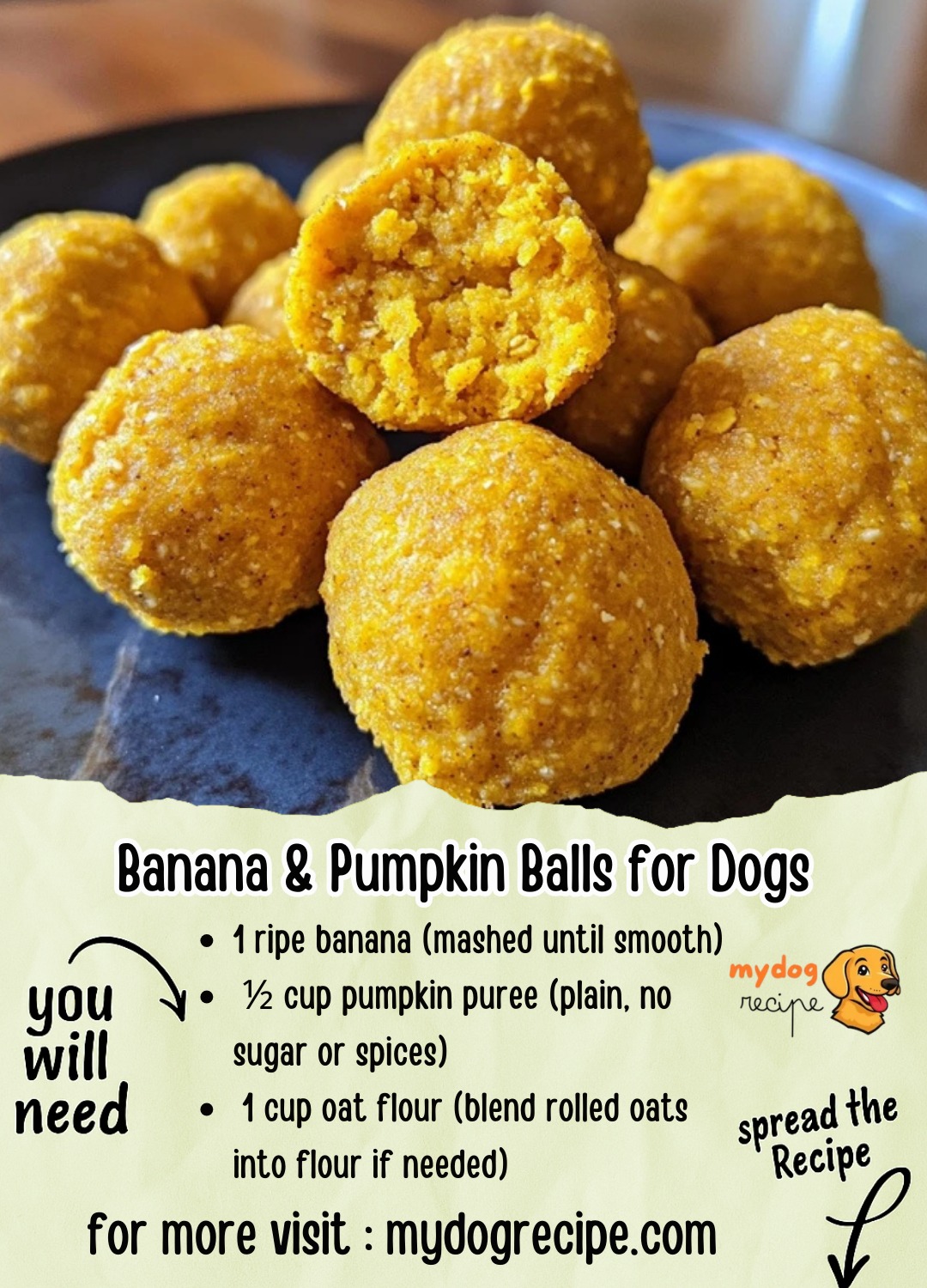 Curated visual reference: Visual Reference: The Dog Banana Pumpkin Balls For Dogs Ingredients 1 Ripe