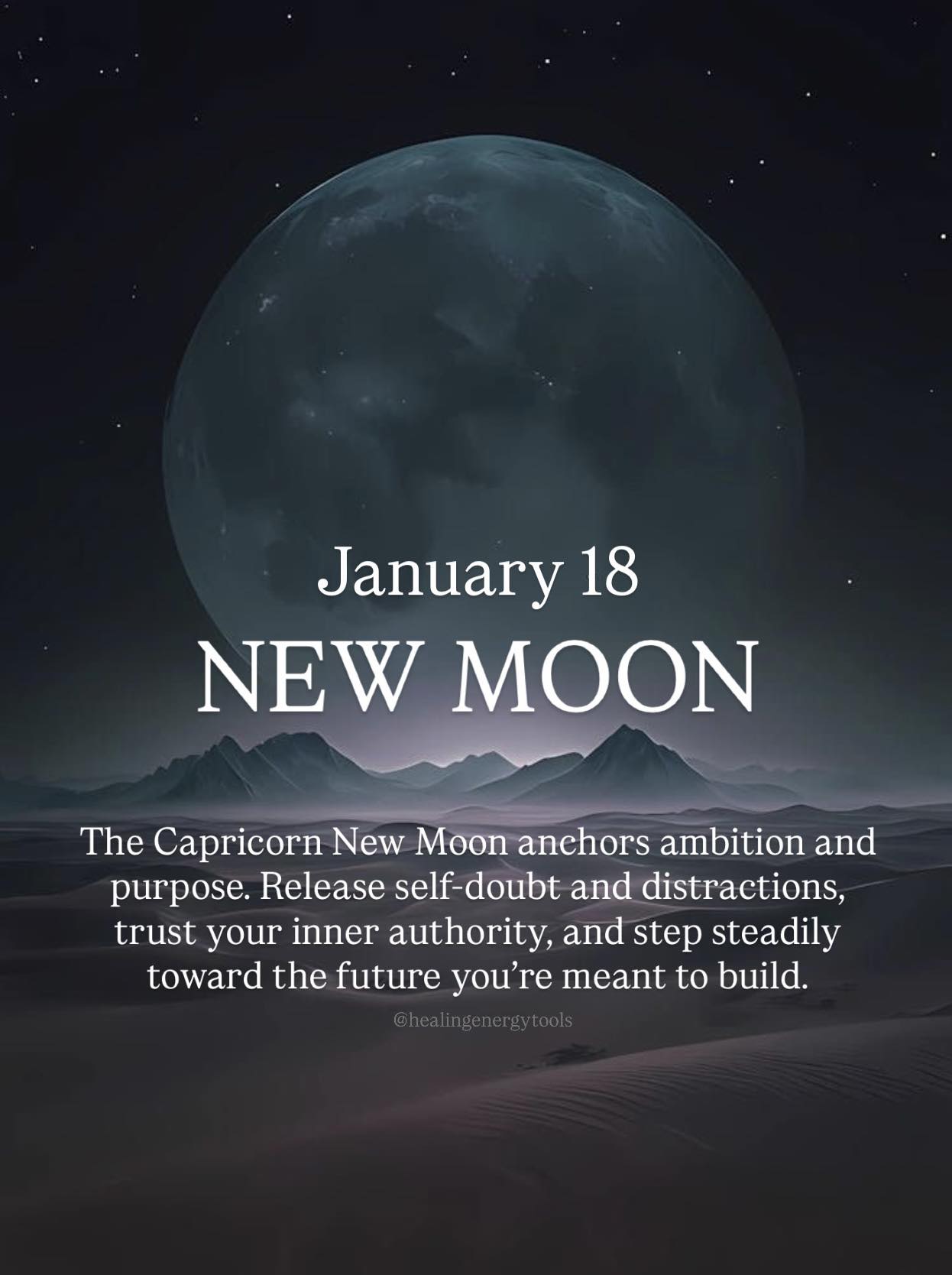 New Moon rising in Capricorn 🌑 - Healing Energy Tools | Facebook