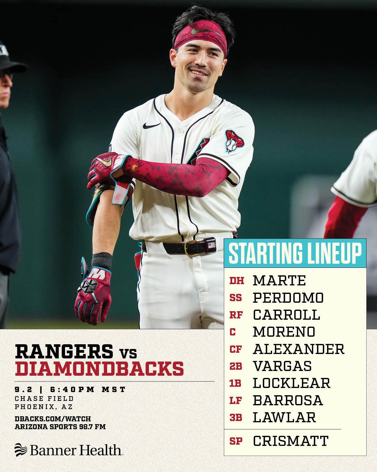 Arizona - Tuesday vs. Texas dbacks.com/watch | Facebook