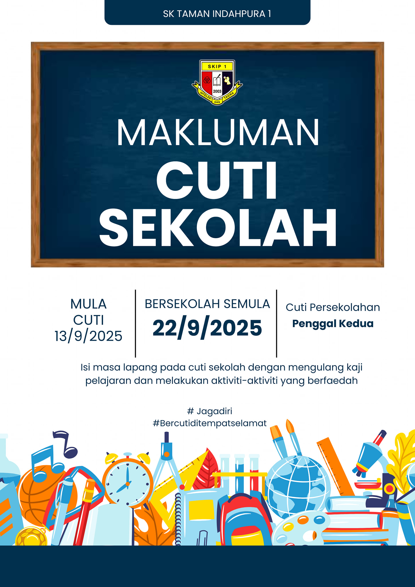 SK - MAKLUMAN CUTI GANTI SEMPENA HARI MERDEKA KALI KE-68 Jaga diri ...