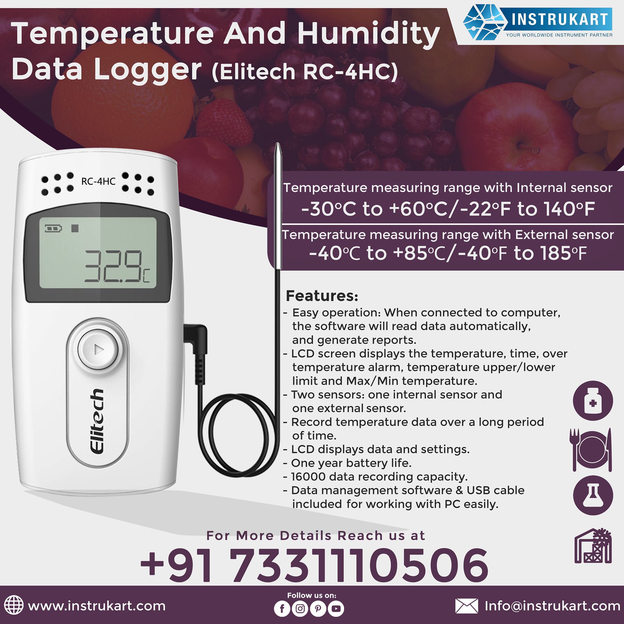 Elitech RC-4HC Temperature And... - Instrukart Holdings