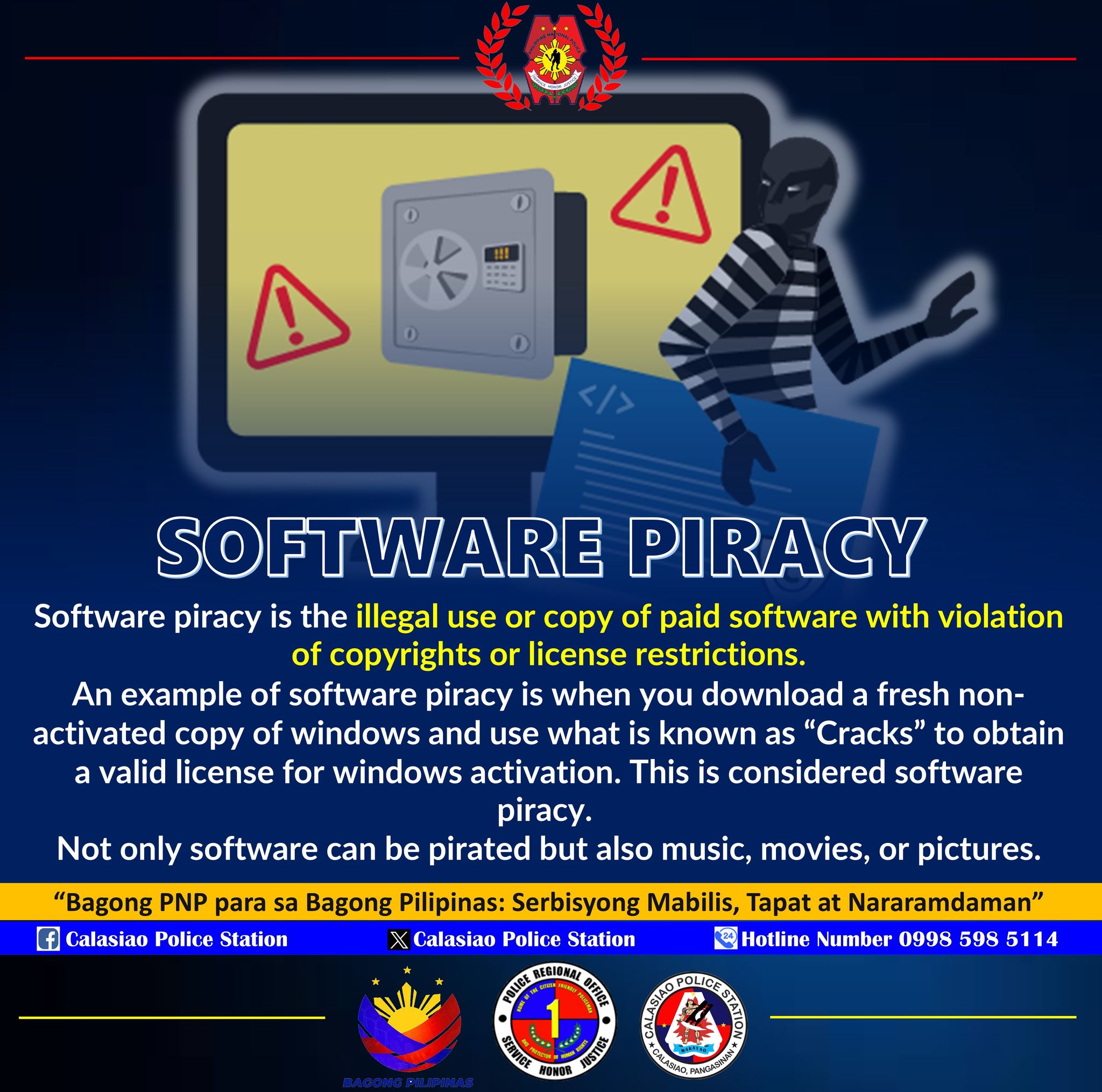 Software piracy is the illegal... - Calasiao Police Station | Facebook