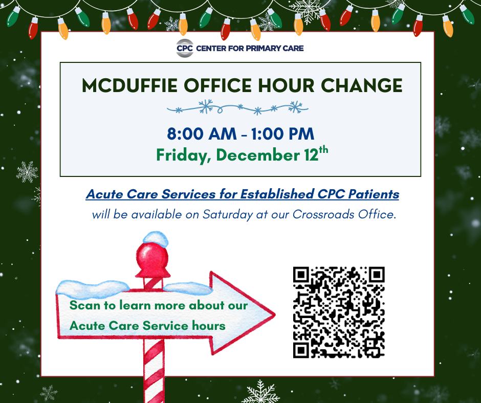 Our McDuffie Office will be... - Center for Primary Care | Facebook