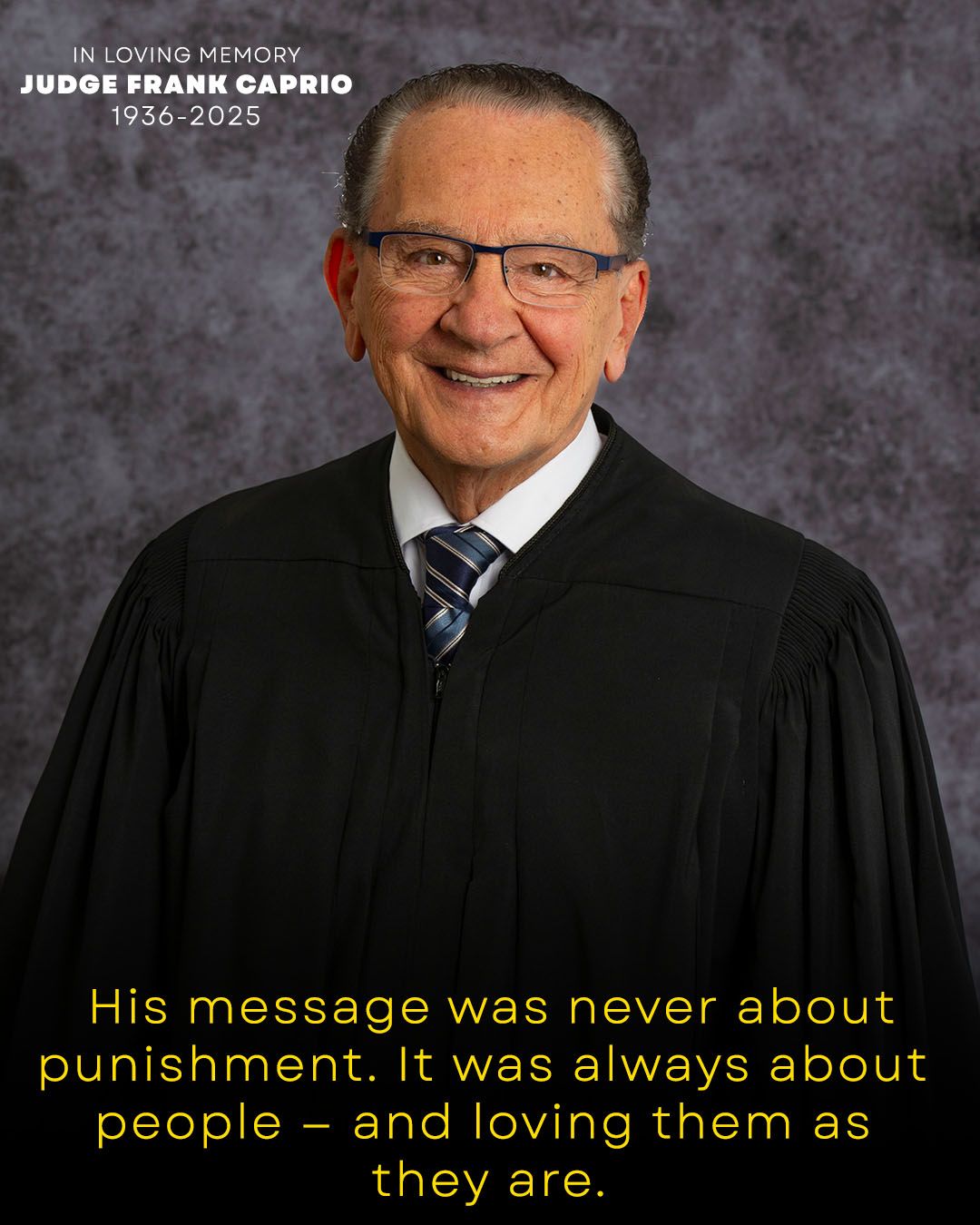 Frank Caprio - His message was never about punishment. It... | Facebook