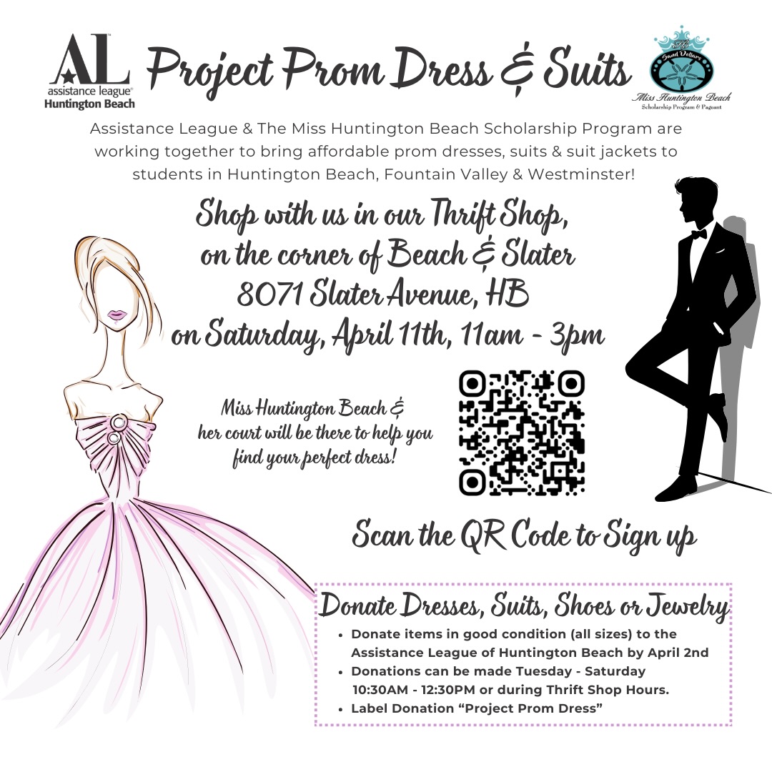 Project Prom Dress & Suits is back, and this year we are excited to offer both dresses and suits to help students look and feel their best for prom. Students from Huntington