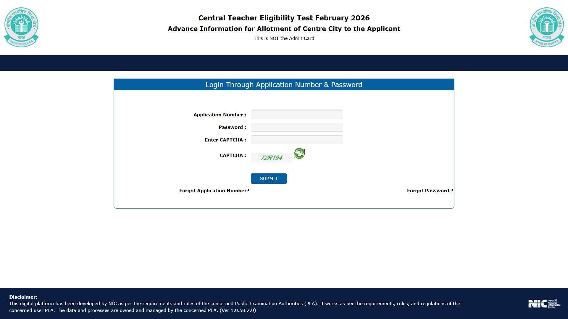 Sarkari - CTET Exam City Intimation Slip 2026 at ctet.nic.in, Check ...