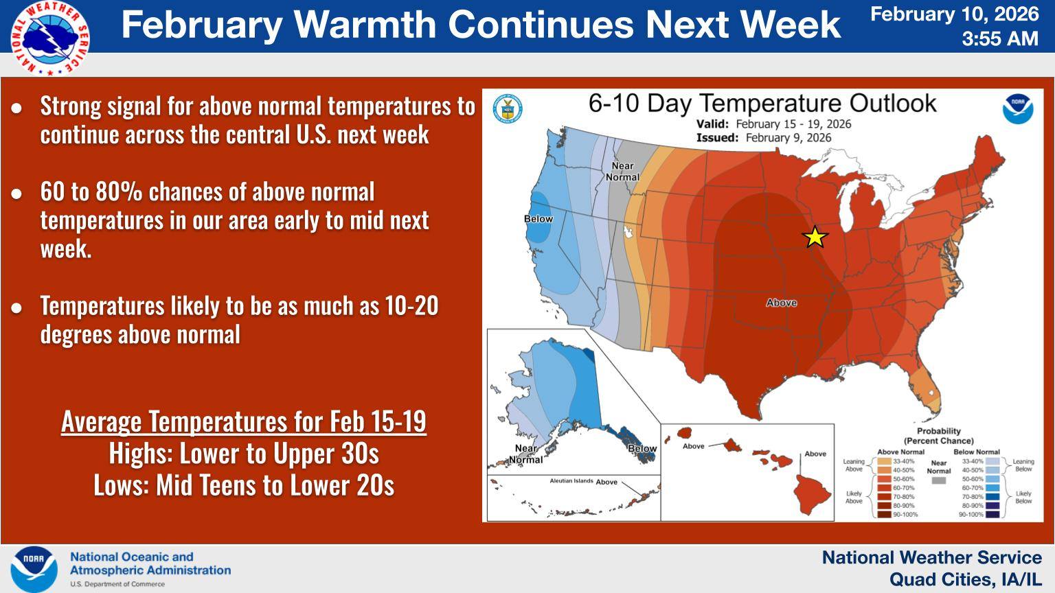 US - February warmth appears likely to continue into next week, with a ...