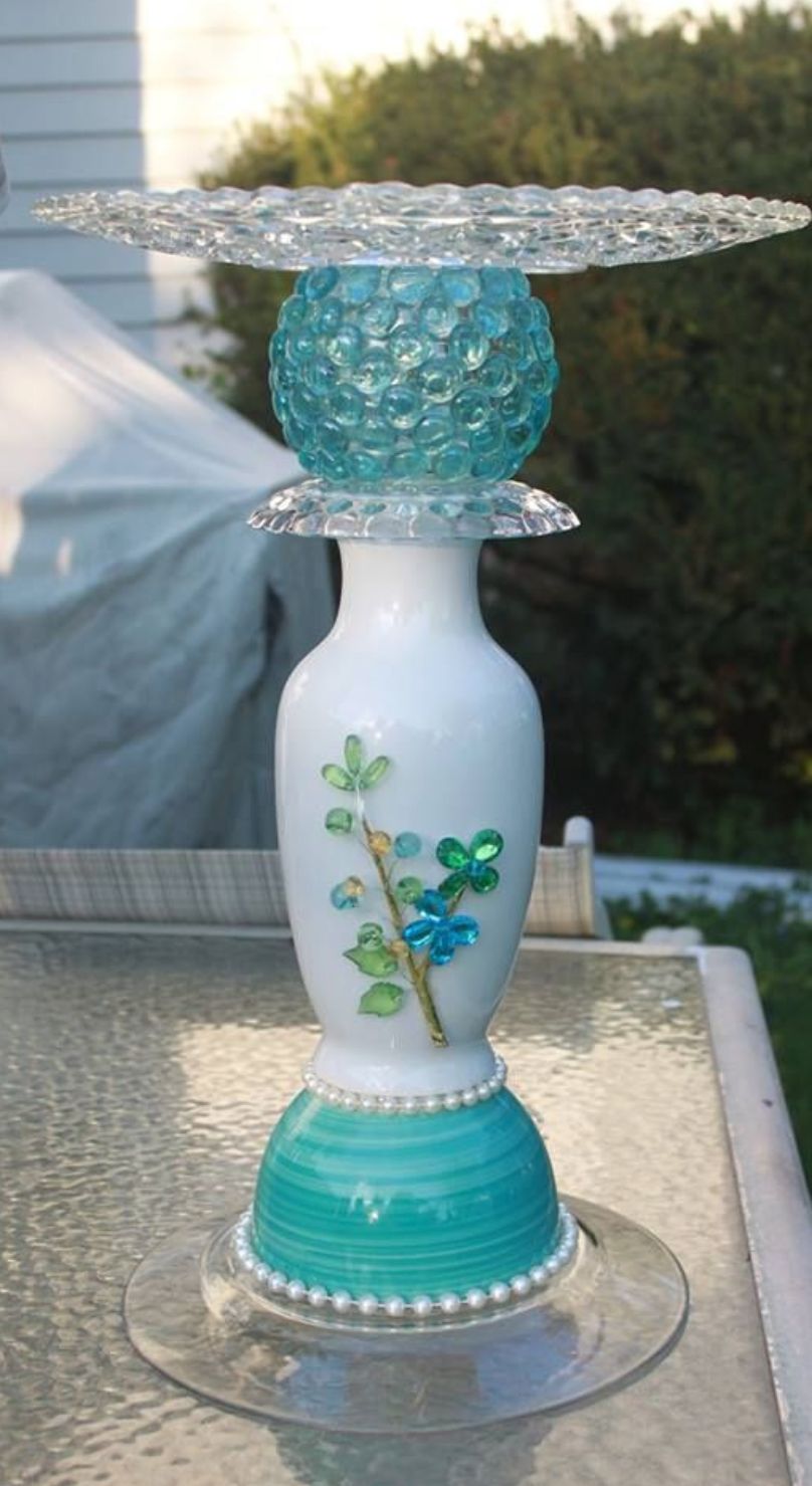 Kippi - So pretty! DIY birdbath make with found objects! spotted on ...