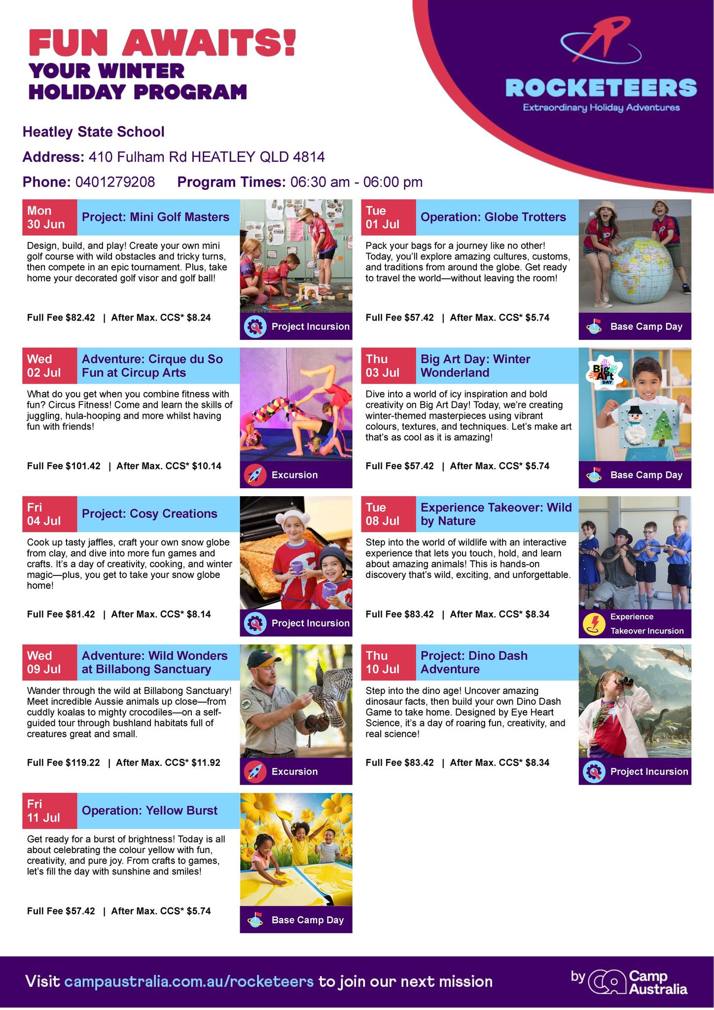 Heatley - Camp Australia is all set to run their exciting Rocketeers ...