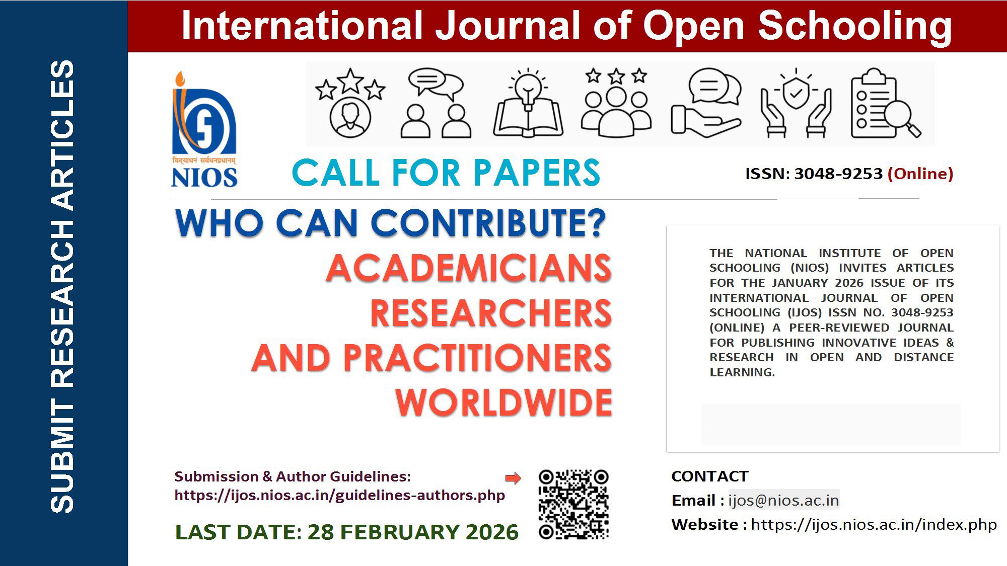 📢 Call for Papers –... - National Institute of Open Schooling | Facebook