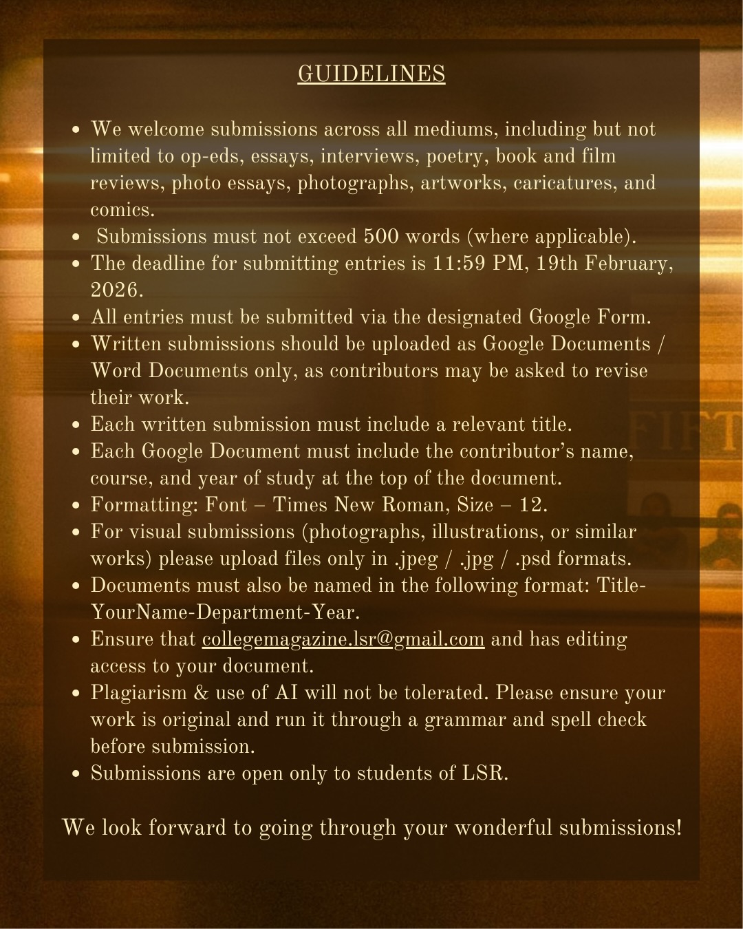 The LSR College Magazine