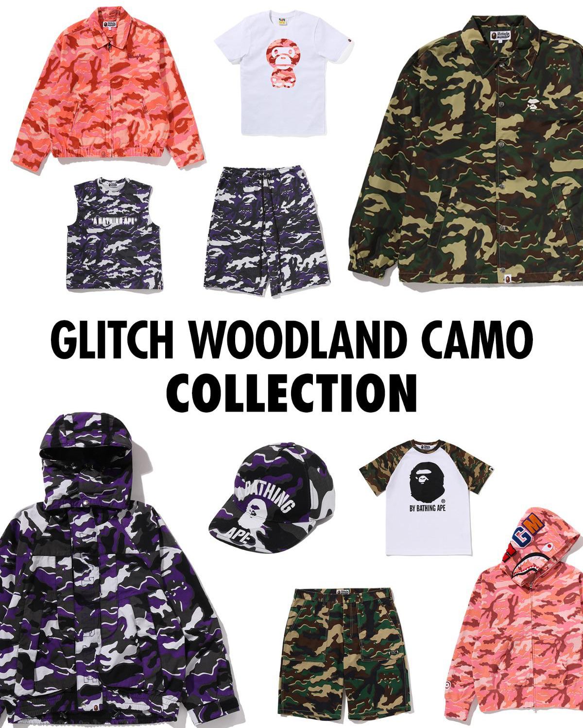 BAPE® unveils “GLITCH WOODLAND CAMO,” a bold rework of its iconic 