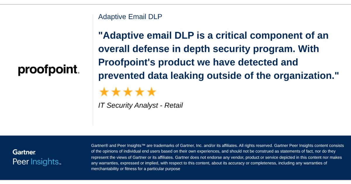 Proofpoint - Proofpoint Adaptive Email DLP uses behavioral AI to ...