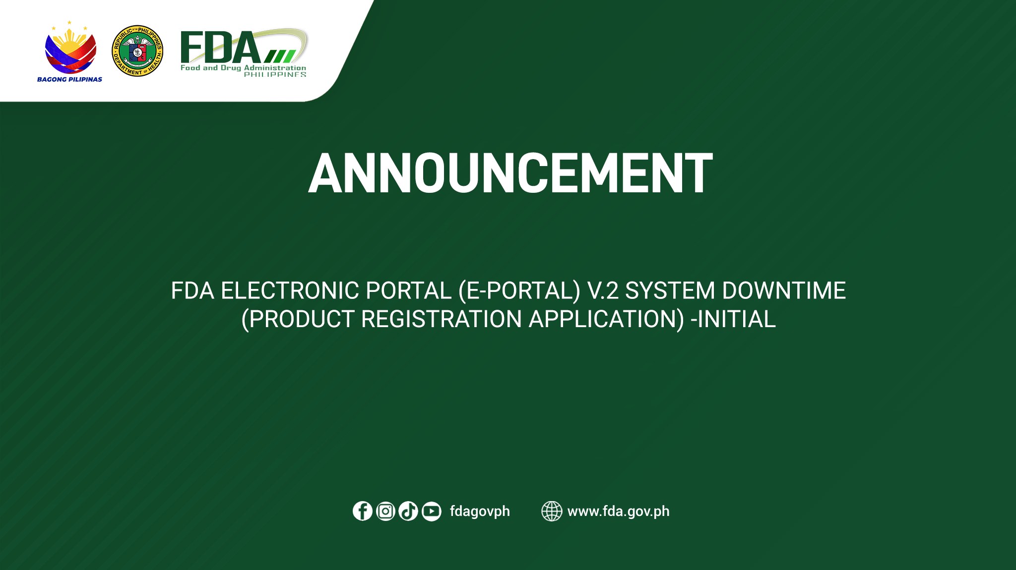 ***Announcement... - Food and Drug Administration Philippines | Facebook