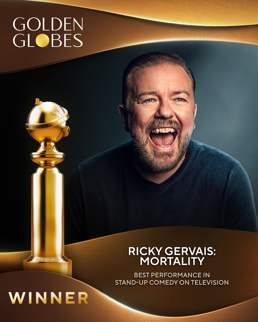 Golden - Congratulations to Ricky Gervais on winning Best Performance ...