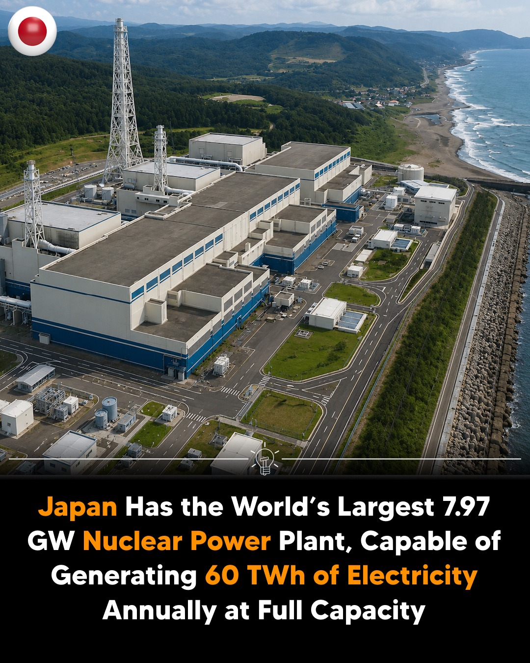 Kashiwazaki-Kariwa Nuclear Power Plant in Niigata, Japan, is the