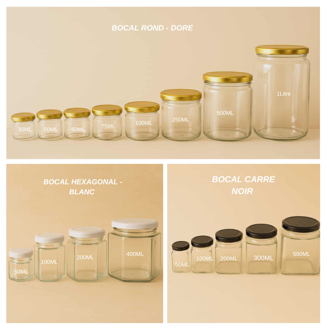 DHSBTLS Lot de 30 récipients cosmétiques ronds en verre transparent de 56,7 g avec doublures intérieures et couvercles noirs, bocaux ronds en verre avec étiquettes, pots de voyage compacts pour
