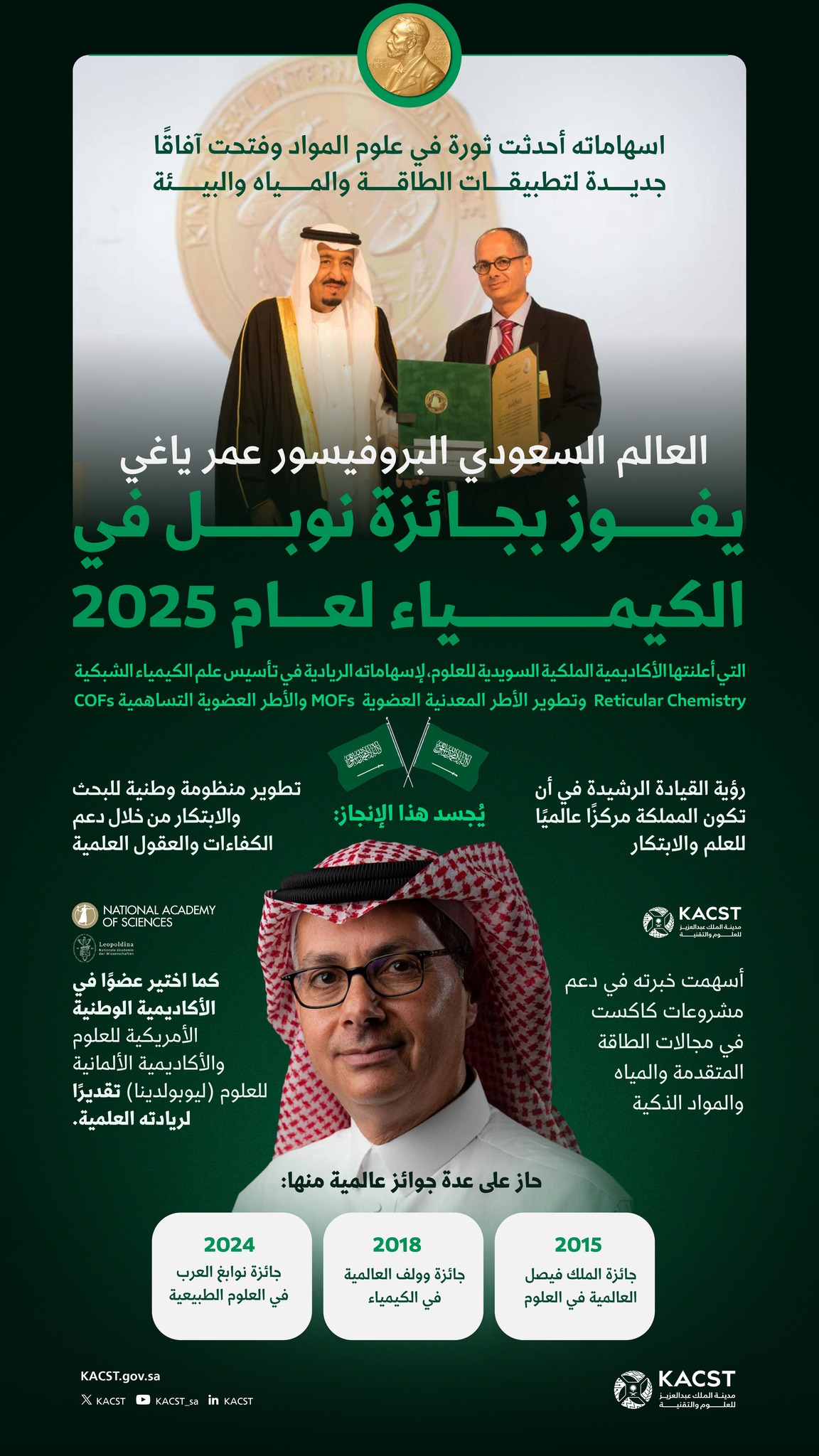 Saudi - فوز العالم السعودي البروفيسور عمر ياغي بجائزة نوبل للكيمياء ...