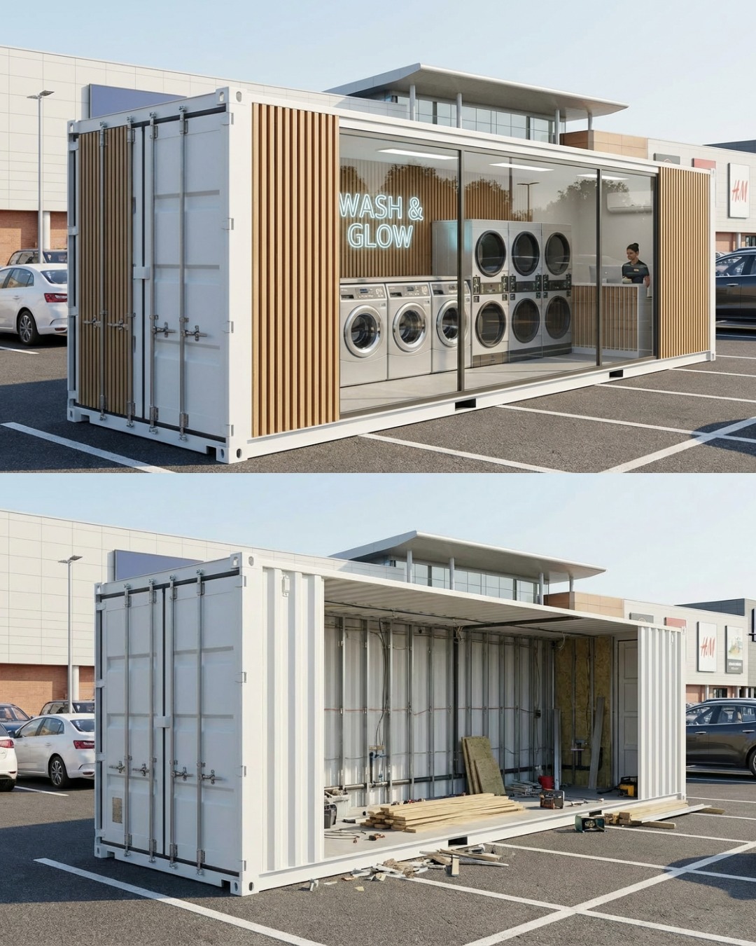 TinSpaces - Container + Washing Machine + Dryer equals your own ...
