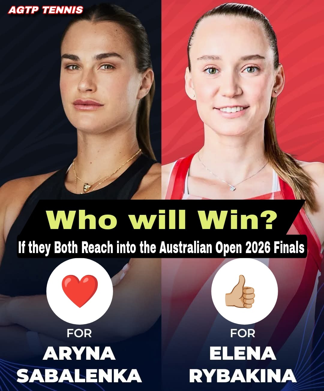AGTP Tennis - Who wins the Australian Open 2026 final if... | Facebook