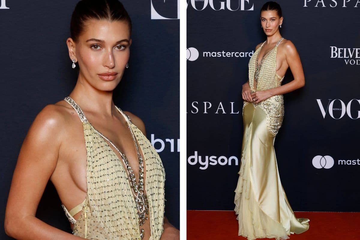 hailey bieber backless dress proves dresses are the ultimate spring-summer statement (aff) LABOR2025_MD_FOR_REAL Women's size:20W womens floral print ruched