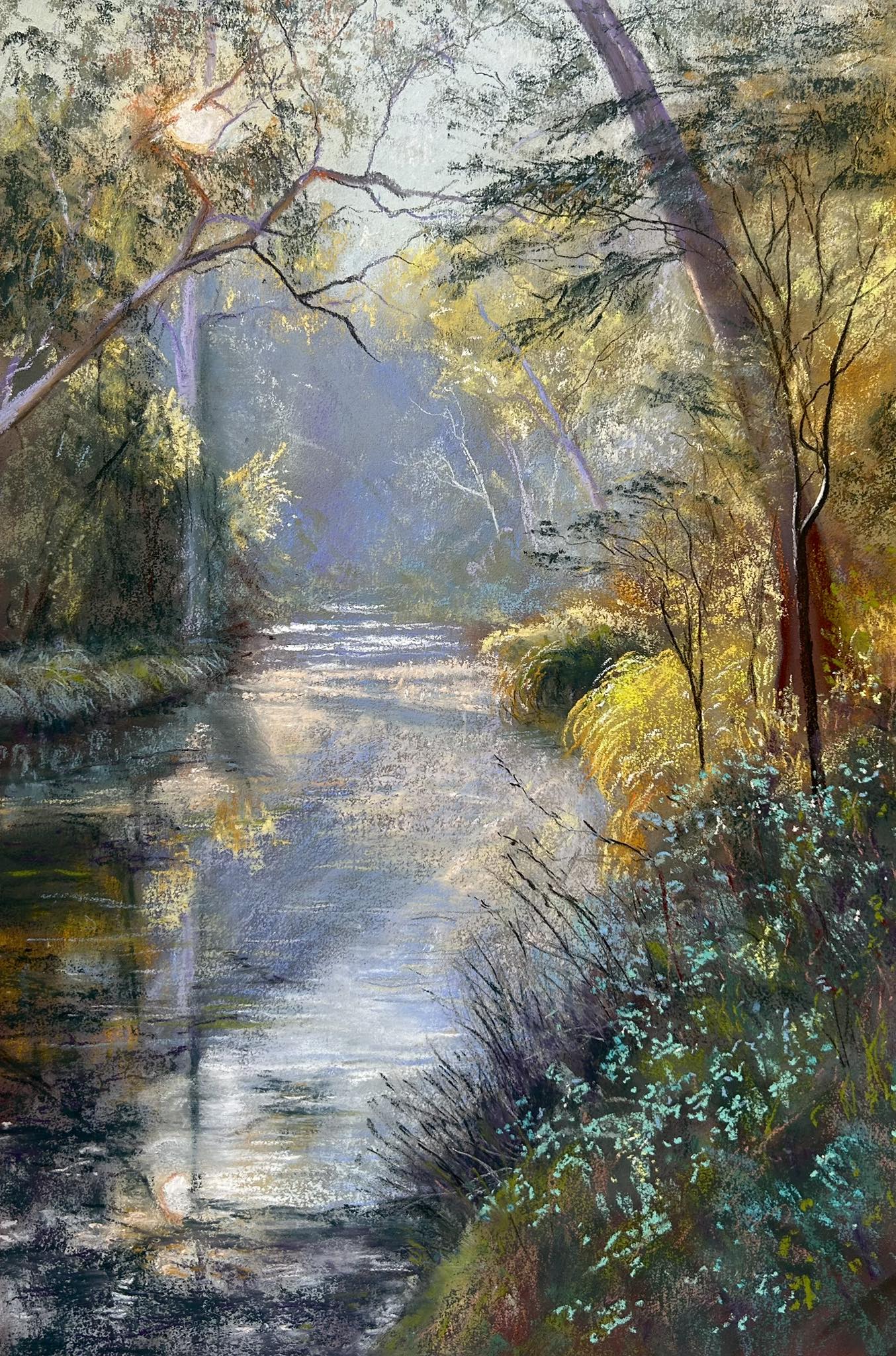 Lynda - ‘Howqua River 7am’ - Pastel 55cm x 35cm approx. Art Spectrum ...