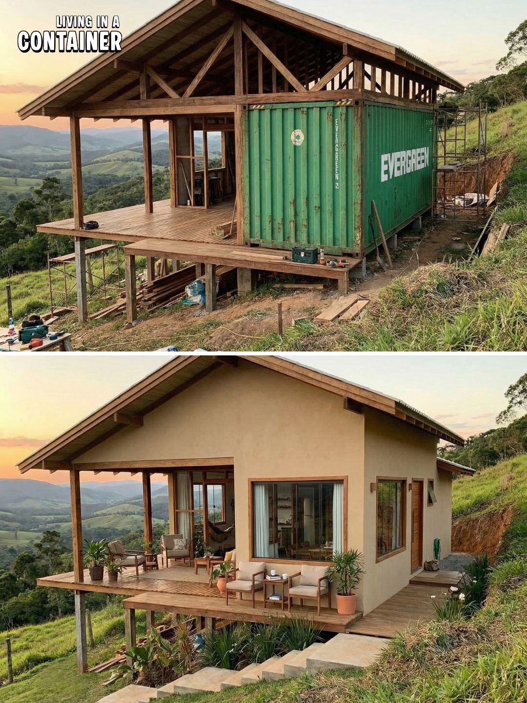 Living - 1 Container. The "Hillside Hacienda". How to build a luxury ...
