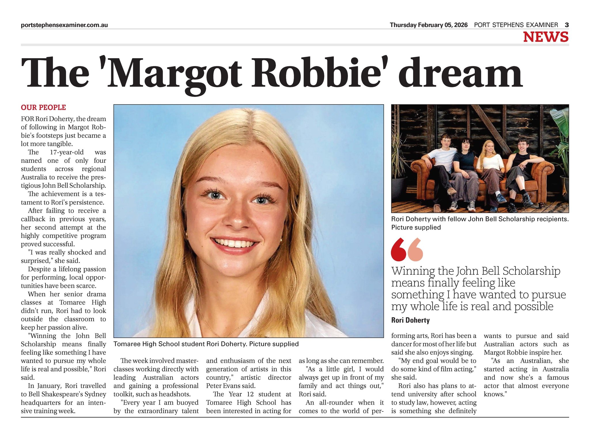 Tomaree - Big Applause for Rori Doherty’s Remarkable Achievement 👏 ...