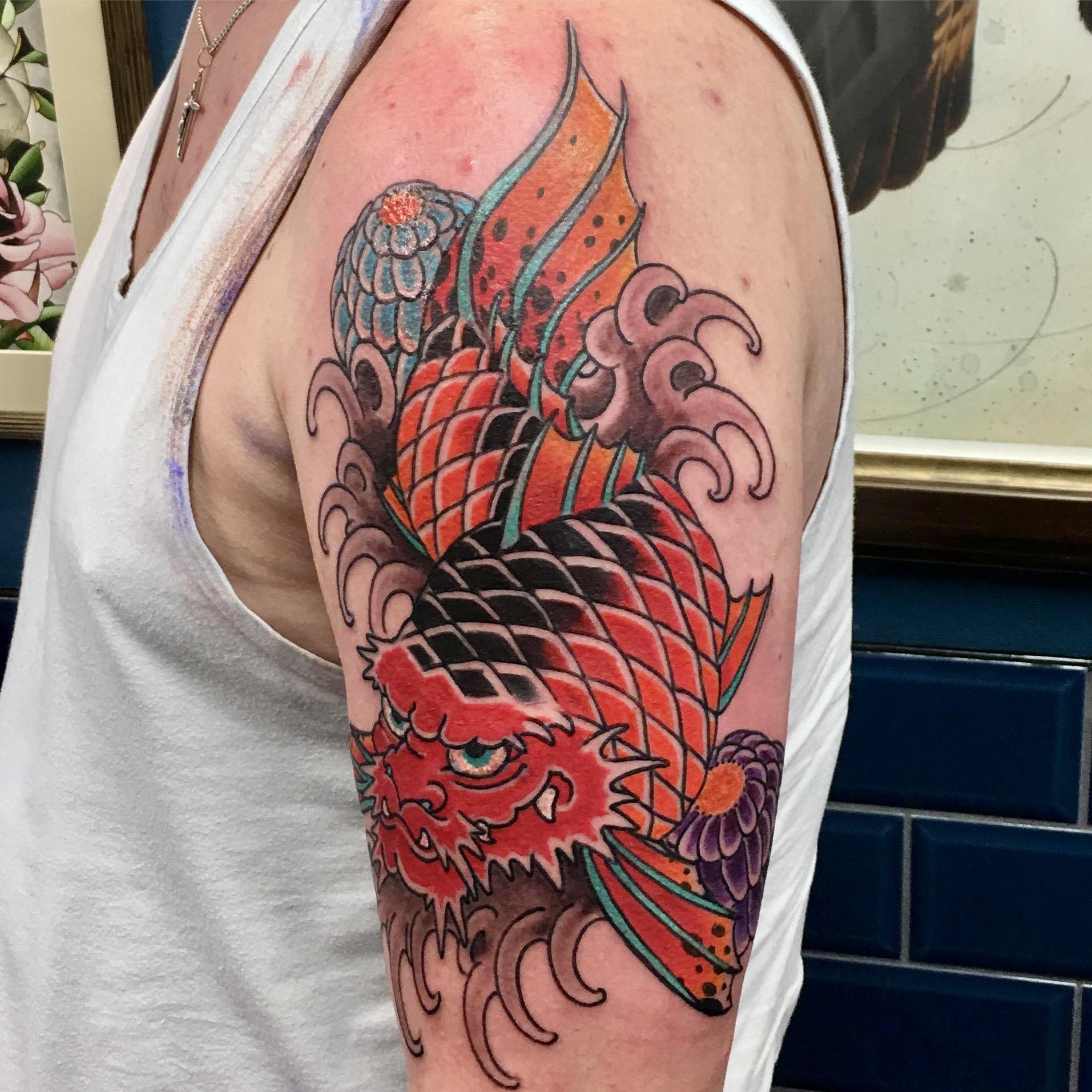 Ami - Japanese traditional dragon koi 🐉 done @ Miami Ink | Facebook