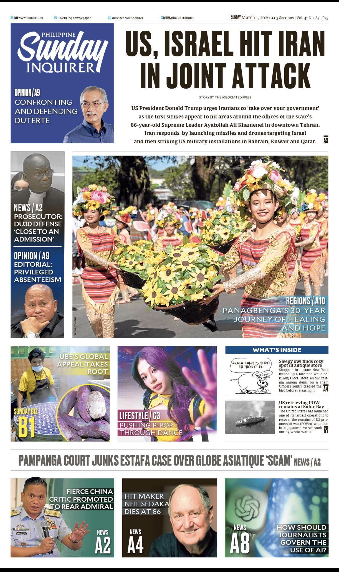 INQUIRER.net - Today's Inquirer front page (March 1, 2026)... | Facebook