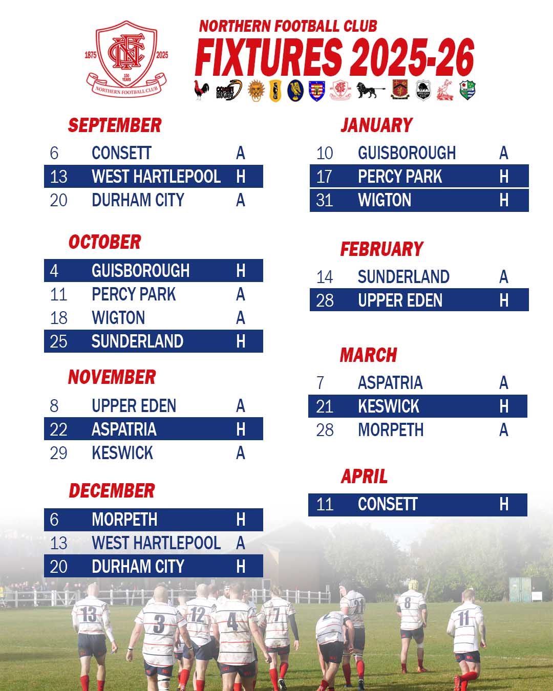 Northern - Our 1st Team fixtures for the 2025-26 season have now been ...