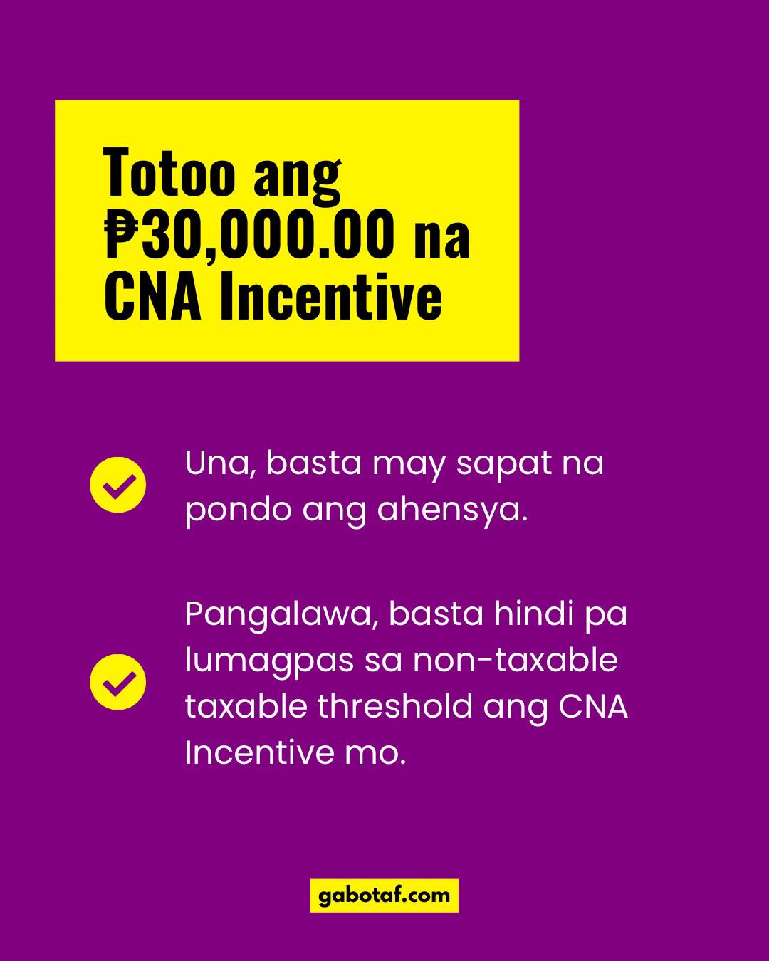 Government - Totoo ang ₱30,000.00 na CNA Incentives #CNAIncentives # ...