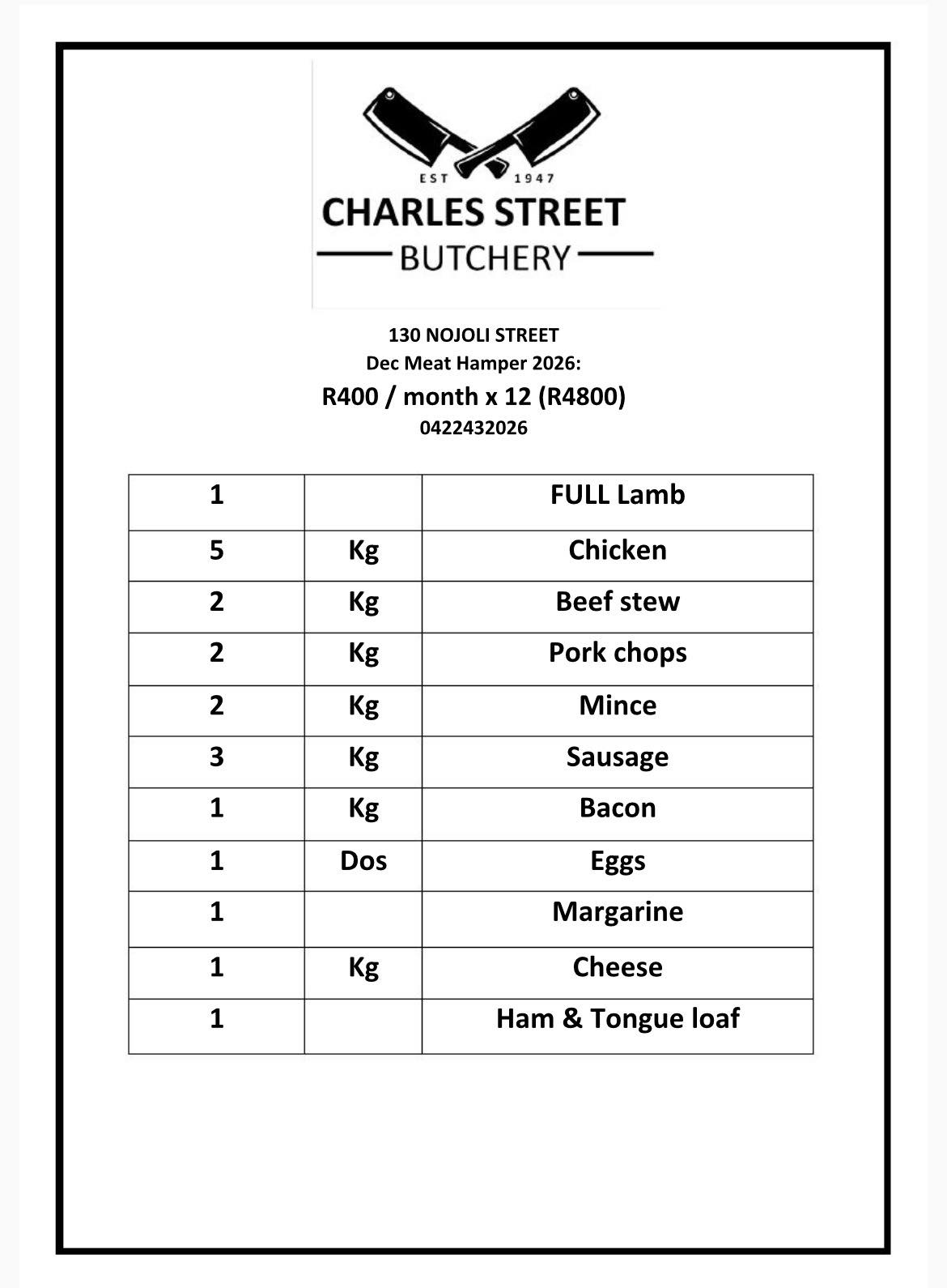 Charles Street Butchery / Slaghuis | Somerset East