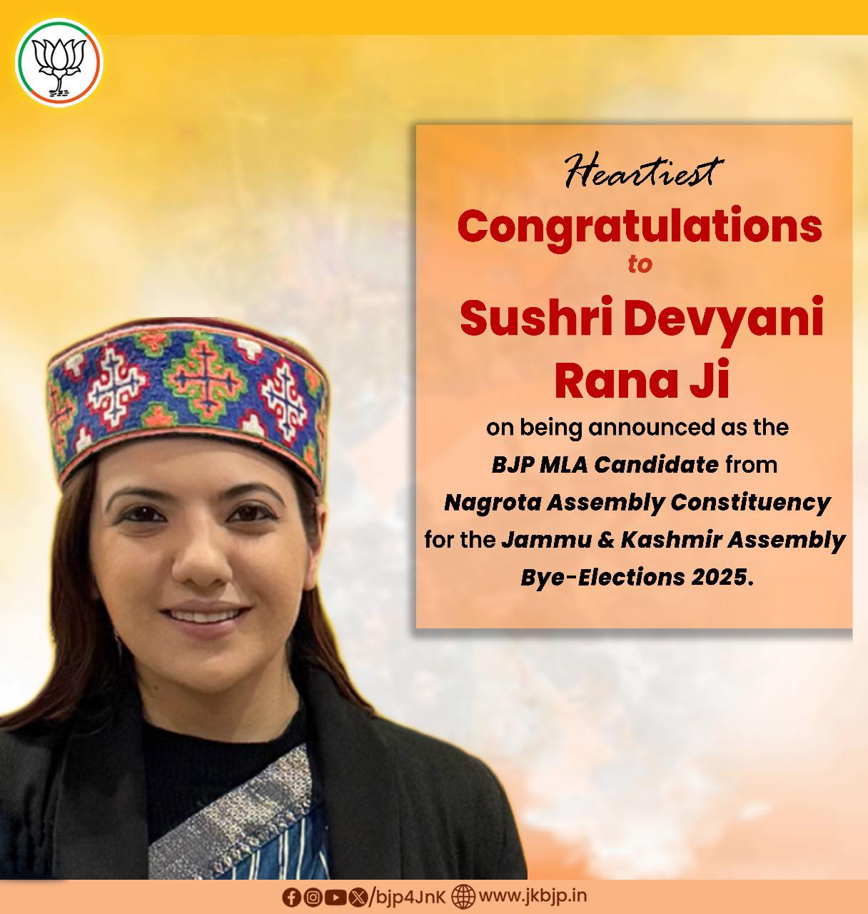 BJP - Heartiest Congratulations to Sushri Devyani Rana Ji on being ...