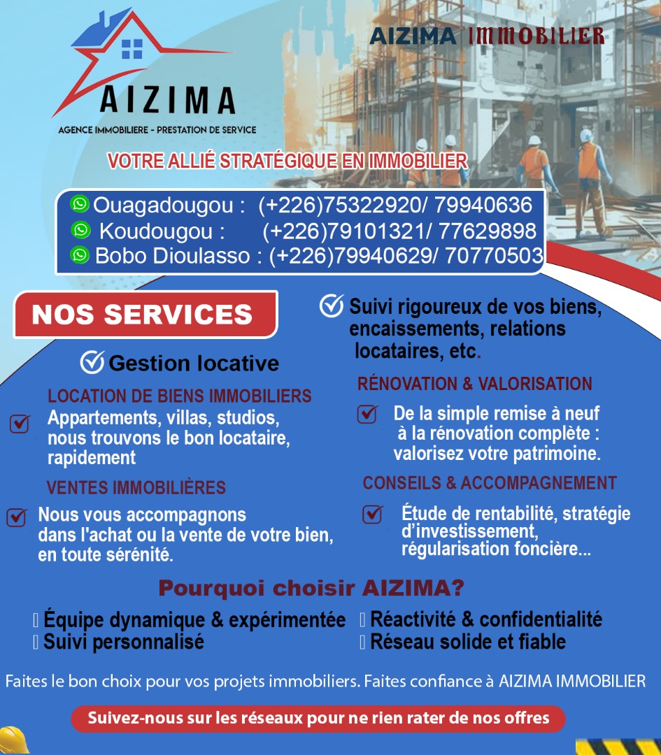 Agence Immobilière Zida Michel et Associés - AZIMA | Ouagadougou