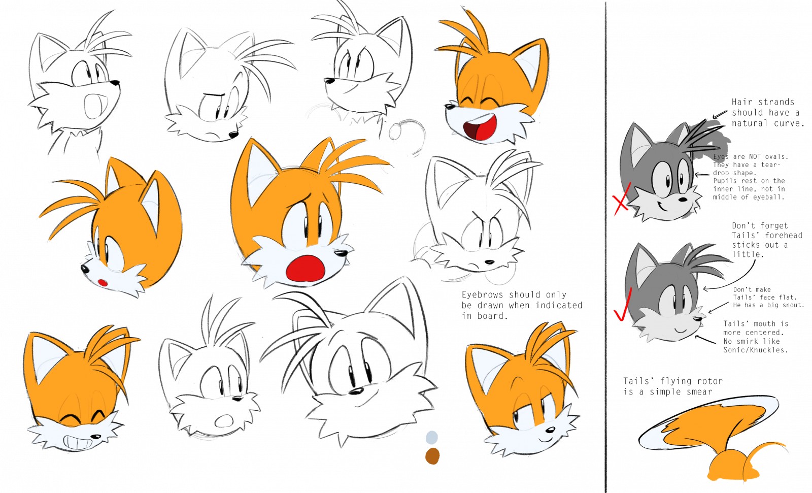 SEGAbits - Tails character design and model sheet for... | Facebook