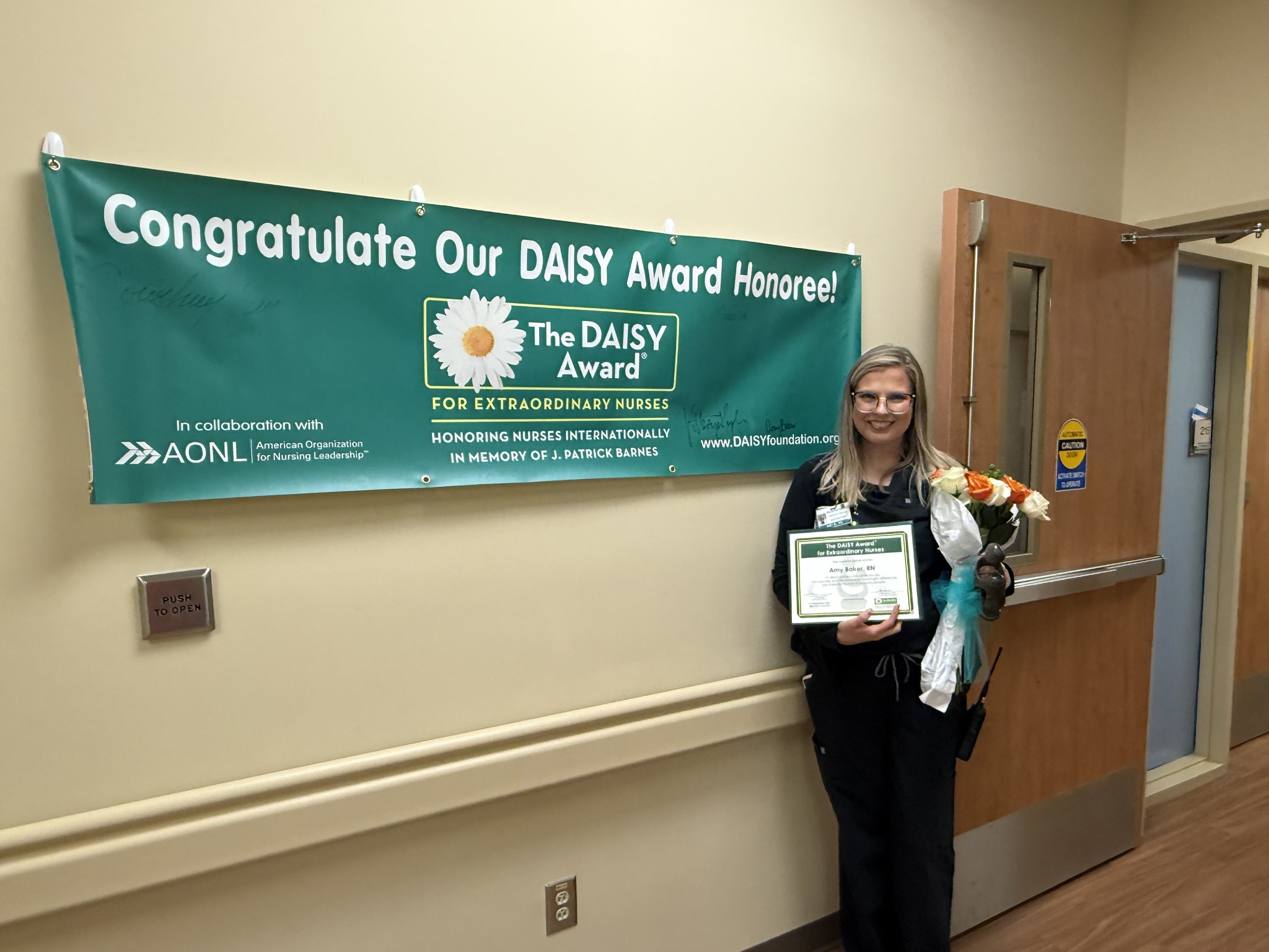 Congratulations to Amy Baker, RN, a staff nurse in the Emergency