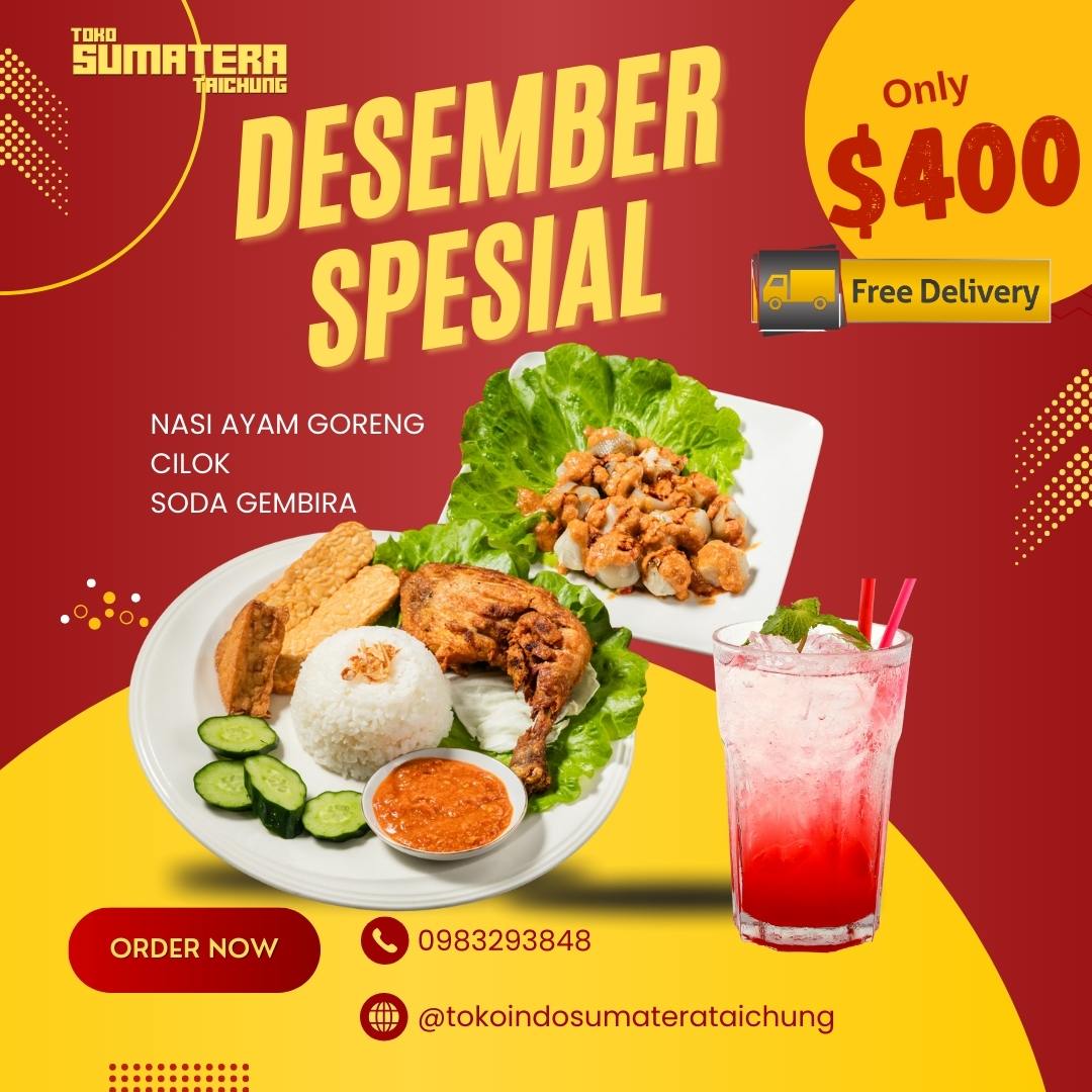 Toko Sumatera Taichung - Menu Senin 550NT Free Anter Langsung. Anter ...