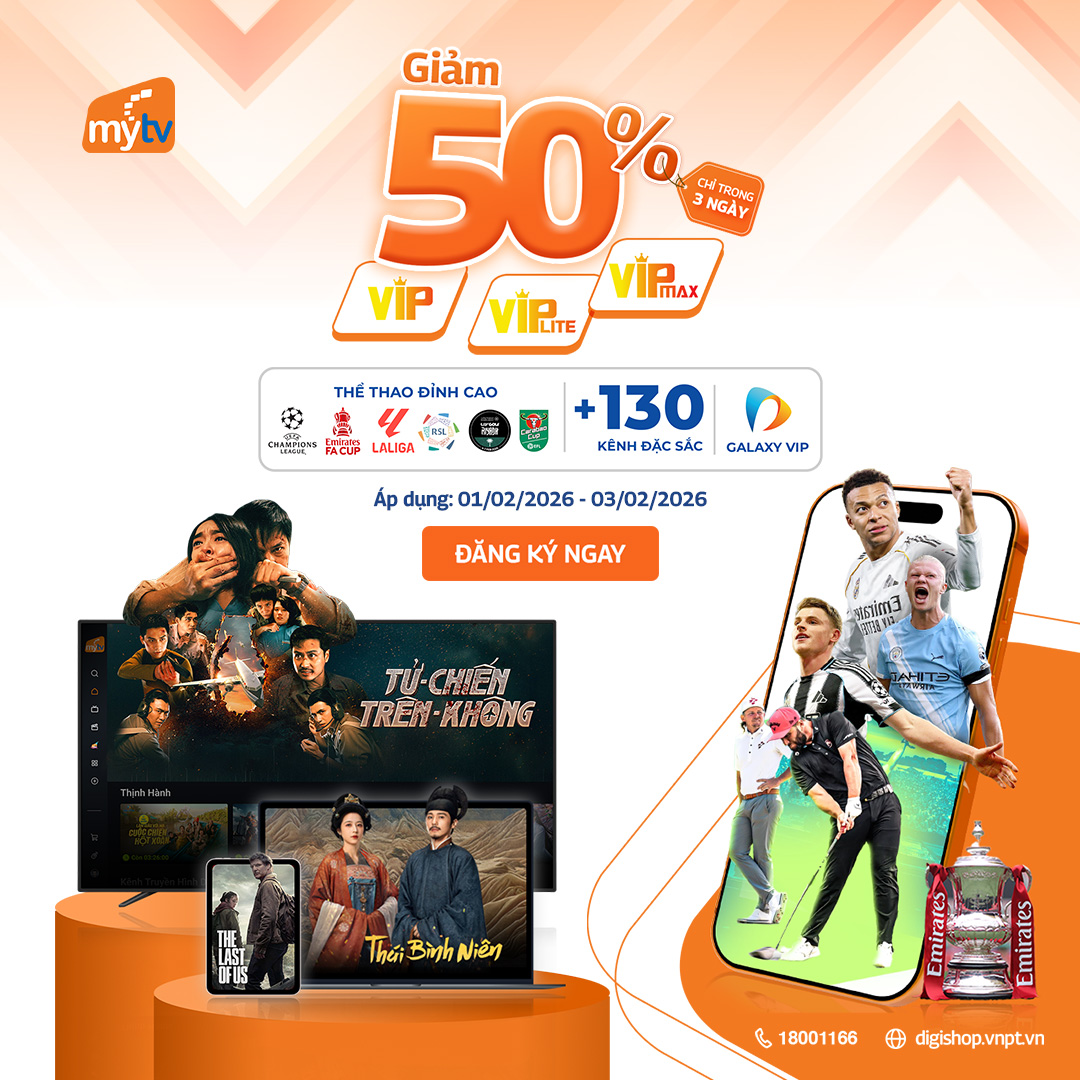 VNPT - NGÀY ĐÔI HỘI TỤ – ƯU ĐÃI BÙNG NỔ🔥 MyTV giảm tới 50% loạt gói cao ...