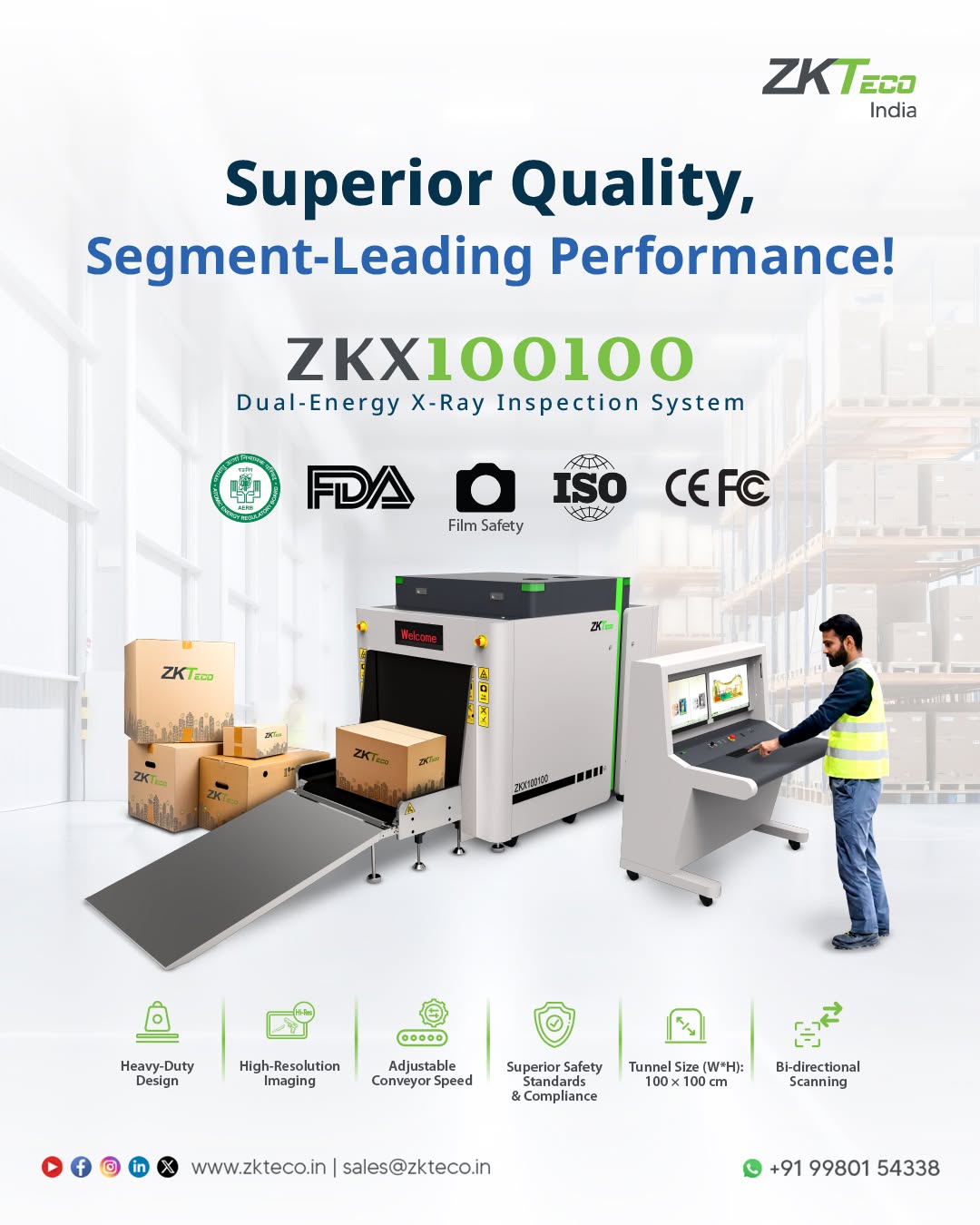 ZKTeco - TS1000 Pro is a single-lane tripod turnstile series