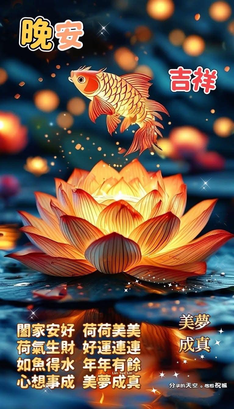 晚風輕拂.💗.捎來祝福. 闔家安好.🪷.喜樂安寧.⭐️ 好運連連.🌸.幸福年年. 荷荷美美.🪷.好夢成真.🌙 夜安吉祥.💗.舒心好眠 ...