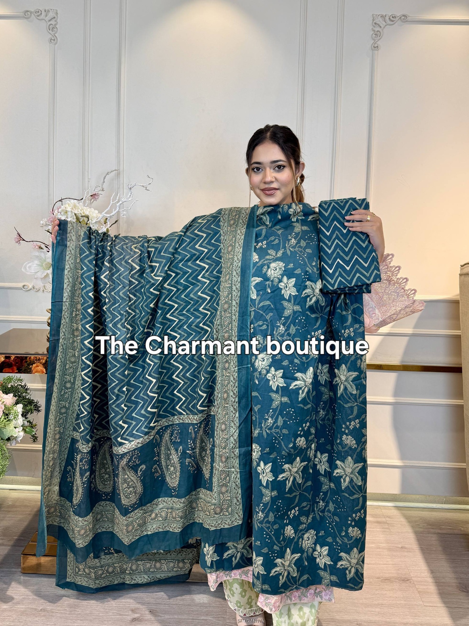 😍New Arrivals'26 Original Indian Joypuri unstitched 3pcs Collection'2026 ♦️100% design colour guarantee Products. Delivery right at your doorstep. 24 hours in Dhaka 2 days outside Dhaka Visit Us today or call 01765-585897