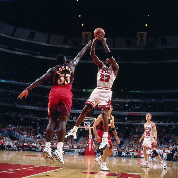 Michael, deploying his most lethal weapon: the fadeaway jumper