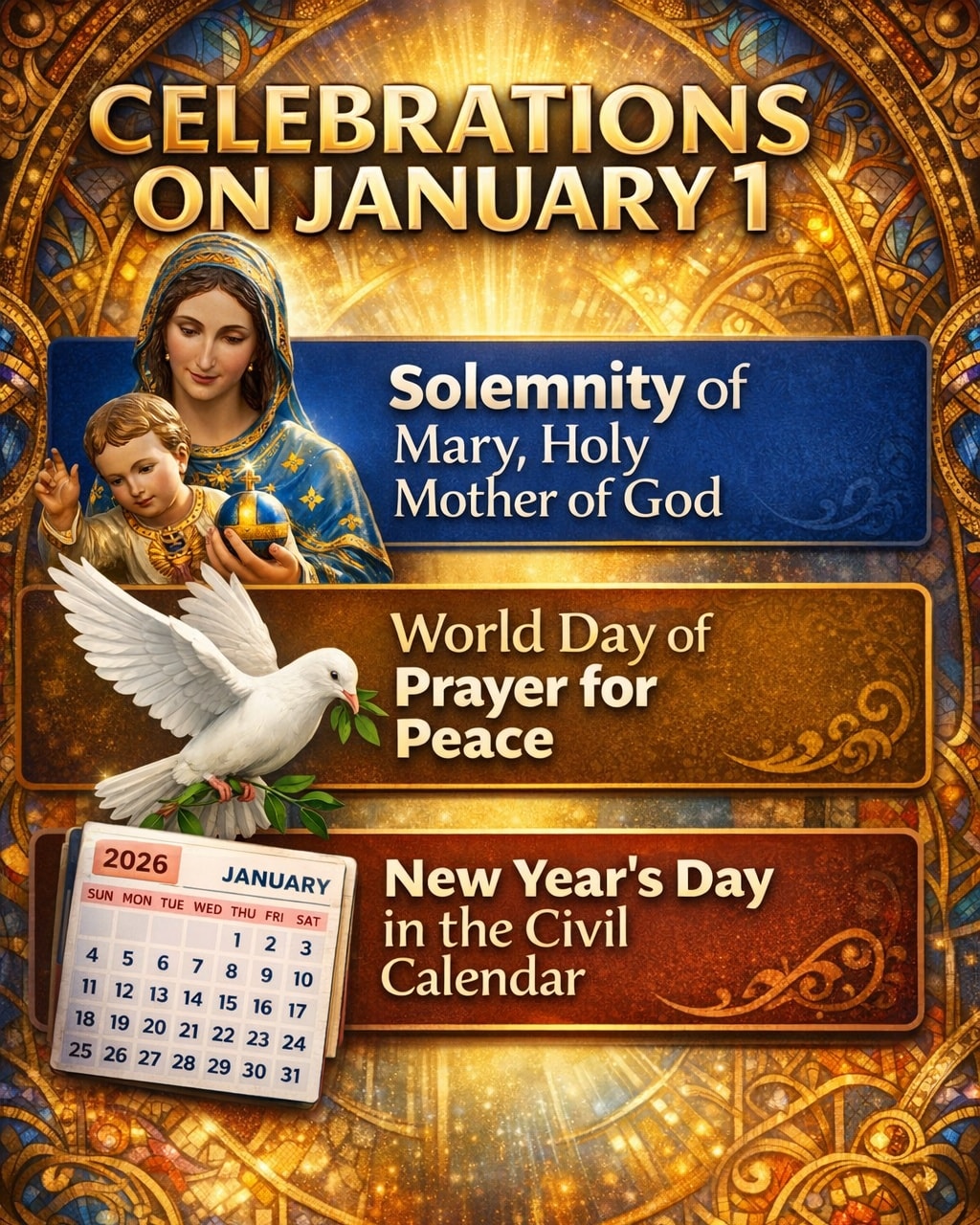 The Divine - CELEBRATIONS ON JANUARY 1 Solemnity of Mary, Holy Mother ...