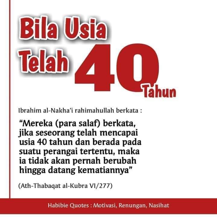 Aisyah Muslimah Bila Usia Telah Sampai 40 Tahun Oleh Facebook