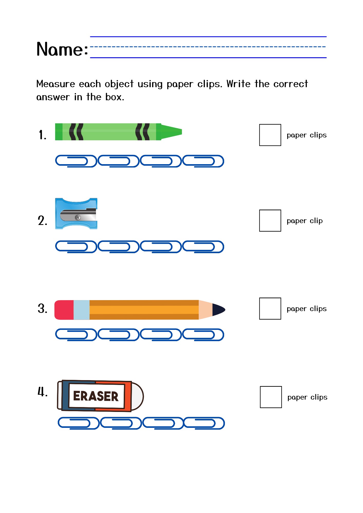 Non Standard Measurement Worksheet Length Non Standard Units